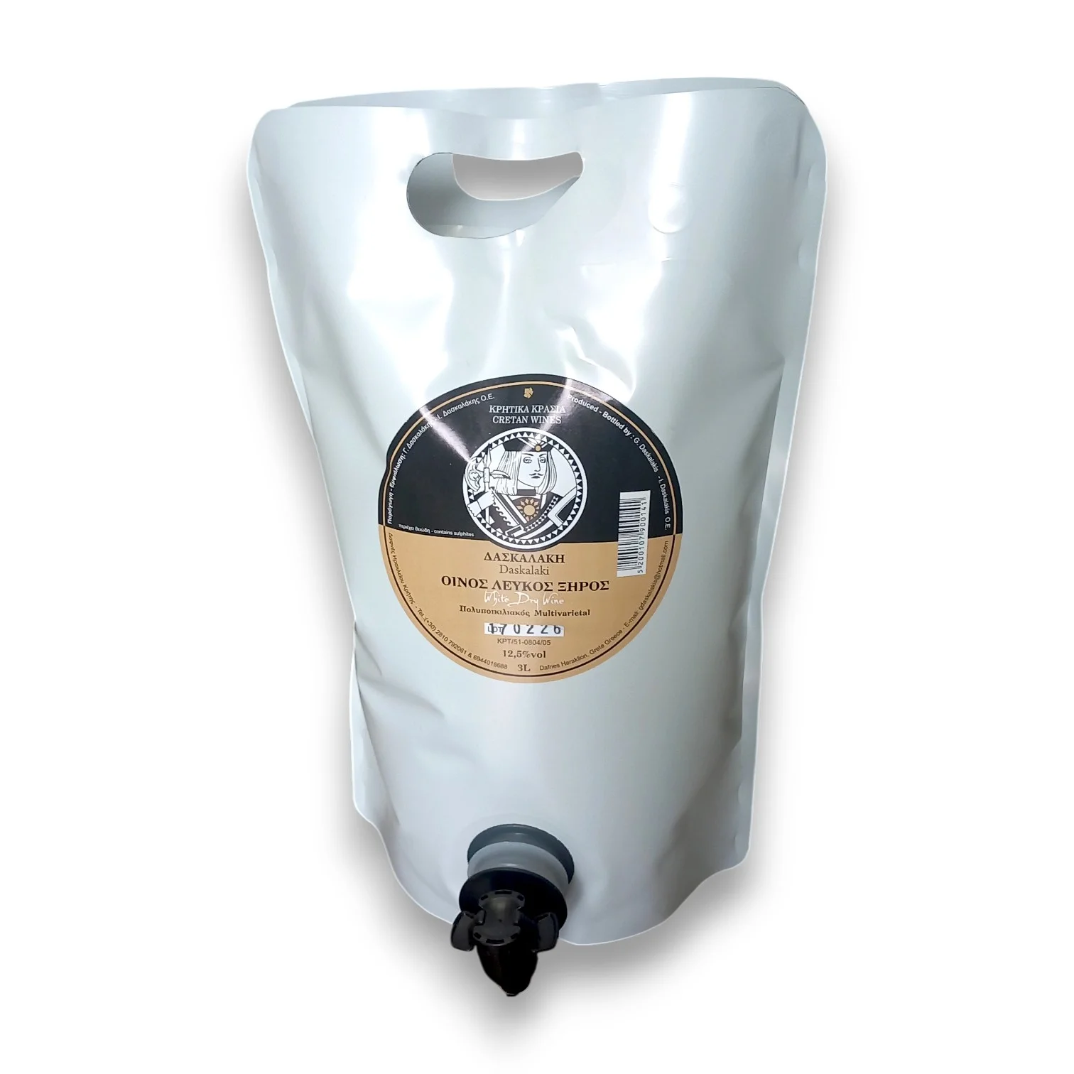 ΟΙΝΟΣ ΛΕΥΚΟΣ ΞΗΡΟΣ ΔΑΣΚΑΛΑΚΗ 3LT